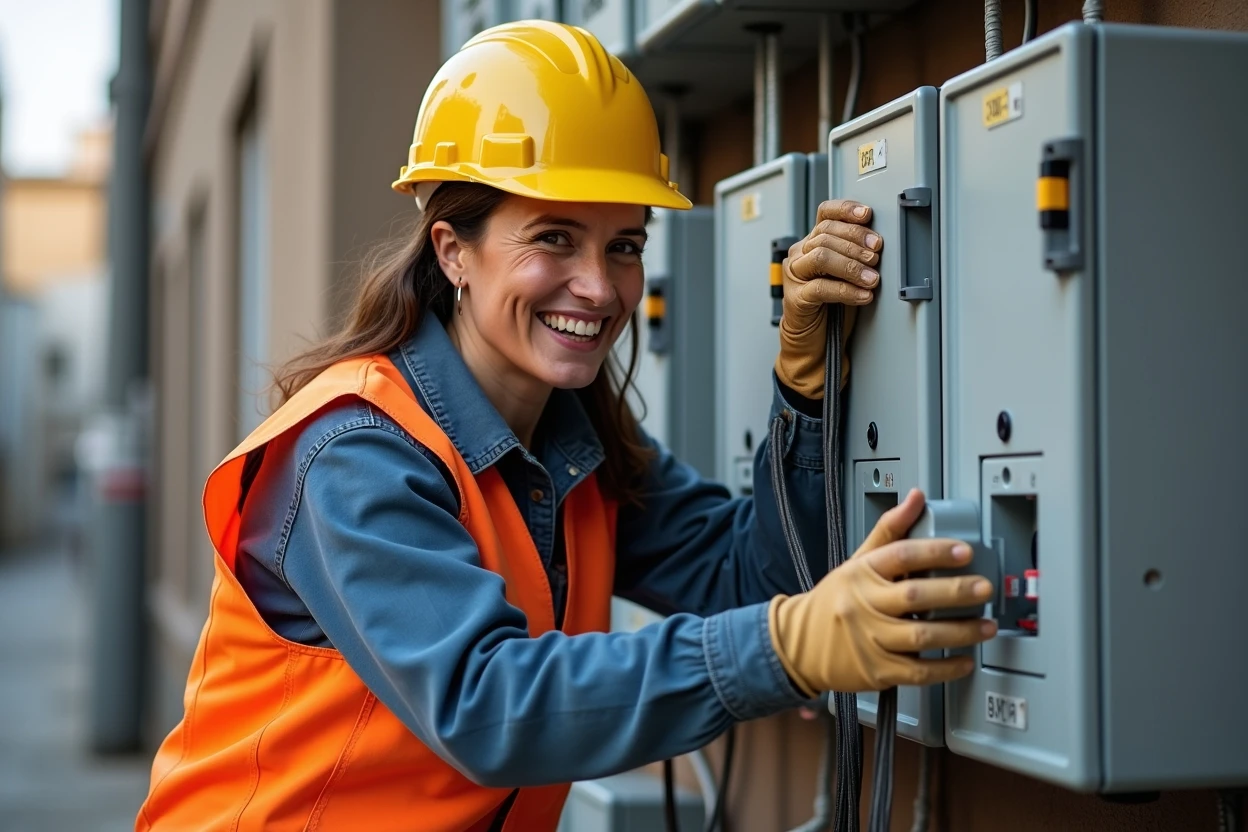 Tablero eléctrico abierto con conexiones identificadas